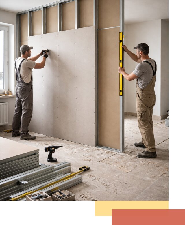 Зонирующая перегородка из гипсокартона под ключ в Евпатории