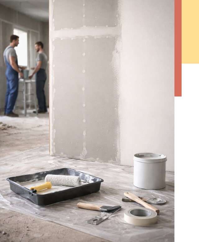 Покраска перегородок из гипсокартона в Евпатории от 4740 руб. под ключ | ОТДЕЛОЧНИК-Евп