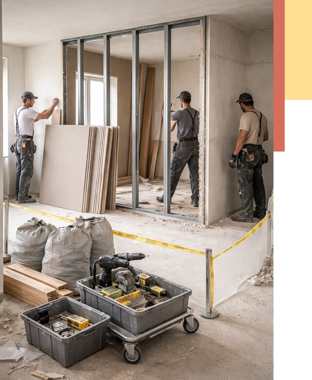 Перенос гипсокартонной перегородки в Евпатории под ключ от 4740 руб. | Демонтаж и монтаж – ОТДЕЛОЧНИК-Евп