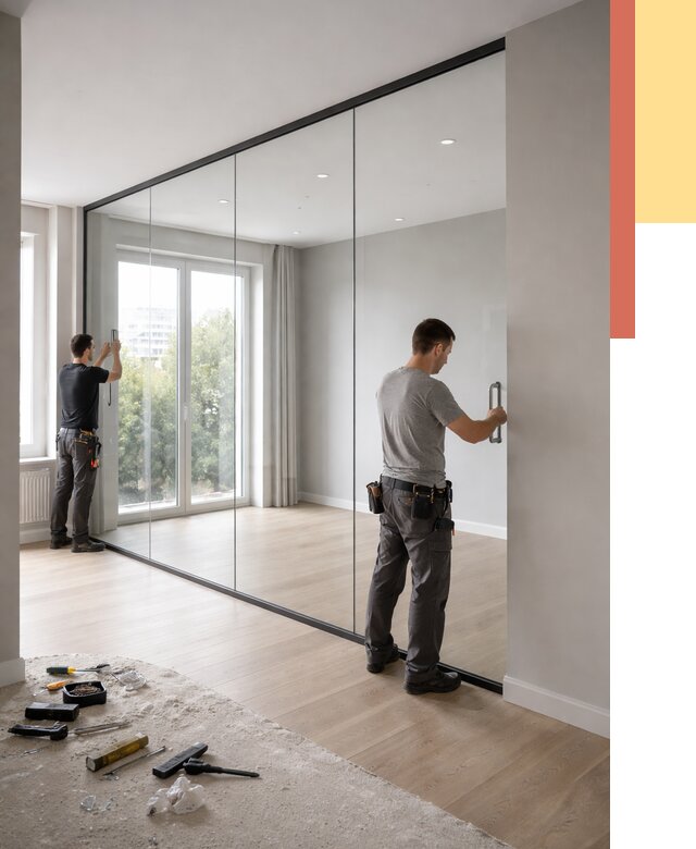 Изготовление стеклянных перегородок в Евпатории от 13008 руб. под ключ | ОТДЕЛОЧНИК-Евп