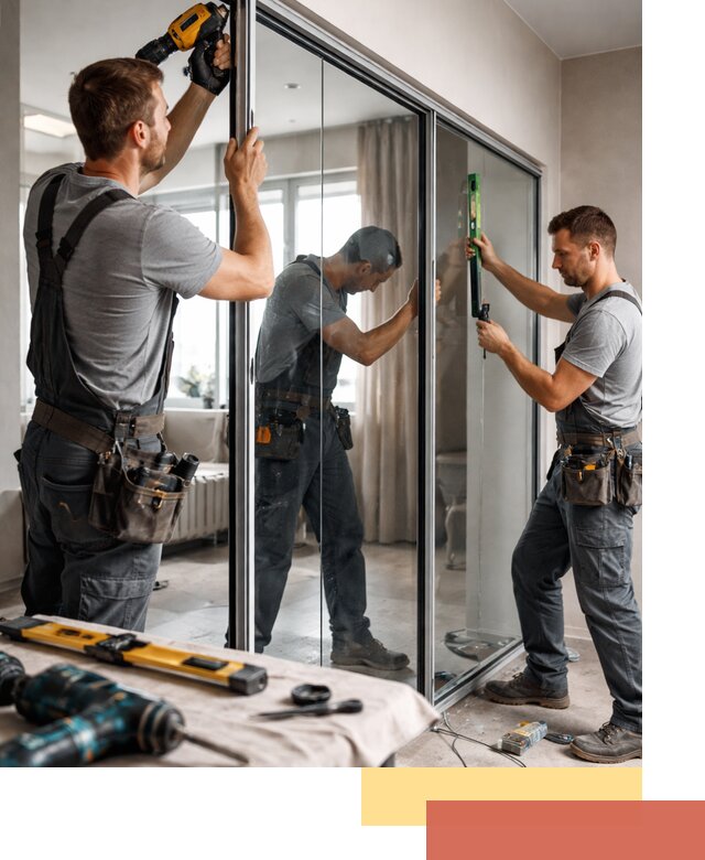 Каркасные стеклянные перегородки под ключ в Евпатории