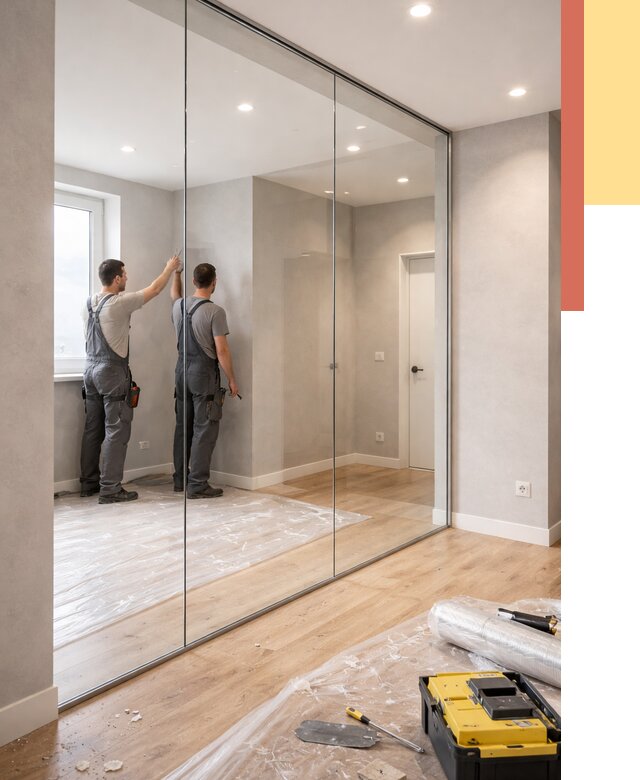 Безрамные стеклянные перегородки в Евпатории — монтаж от 10006 руб. | ОТДЕЛОЧНИК-Евп