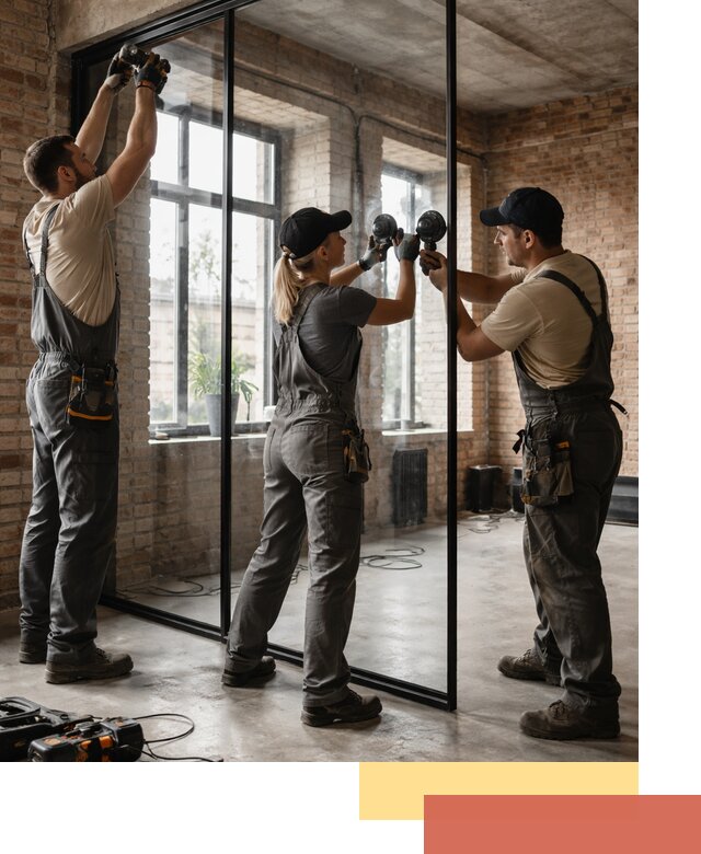 Стеклянные перегородки лофт — изготовление и монтаж в Евпатории