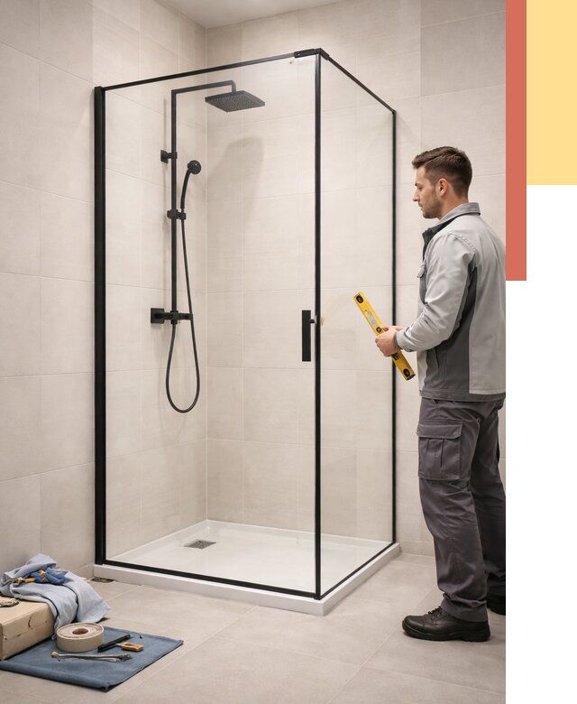 Стеклянные перегородки для душа в Евпатории от 13166 руб. | Монтаж под ключ — ОТДЕЛОЧНИК-Евп