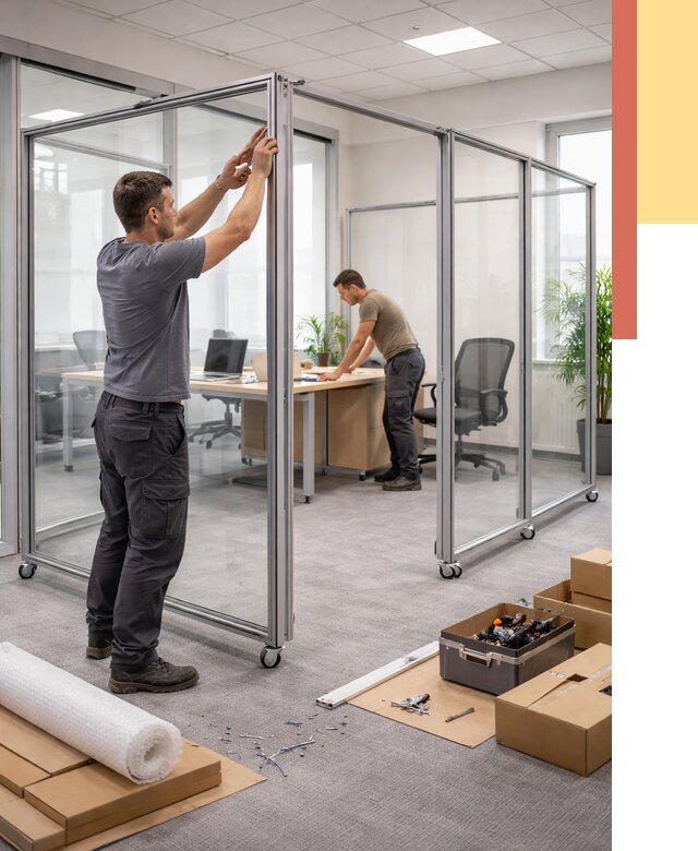 Мобильные офисные перегородки в Евпатории от 13166 руб. — установка под ключ | ОТДЕЛОЧНИК-Евп