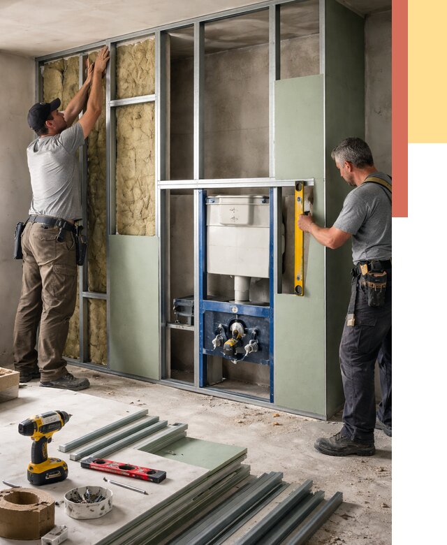 Установка сантехнических перегородок в Евпатории от 8953 руб. | ОТДЕЛОЧНИК-Евп