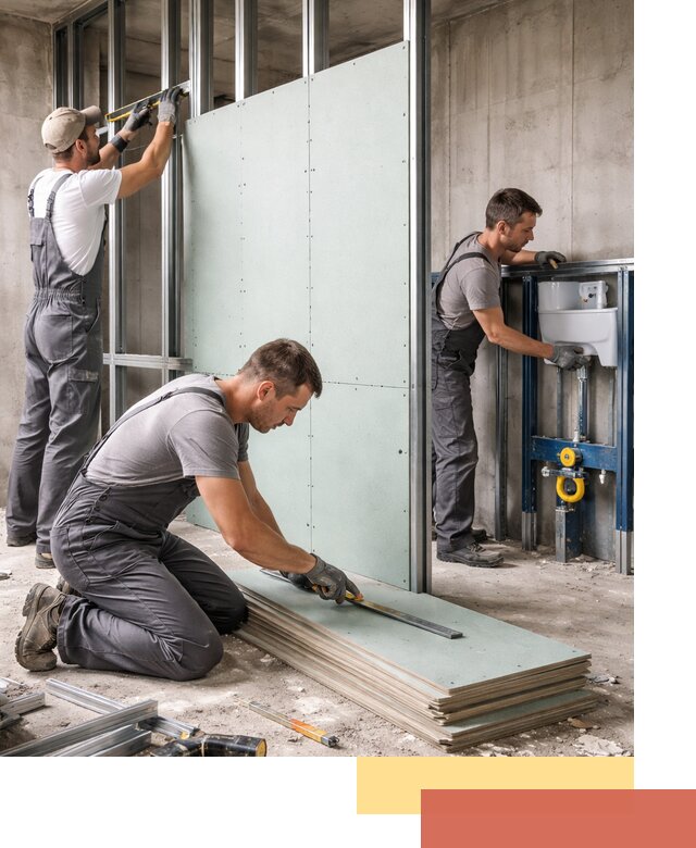 Монтаж и ремонт сантехнических перегородок в Евпатории