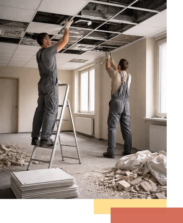 Демонтаж потолков Армстронг профессионально в Евпатории