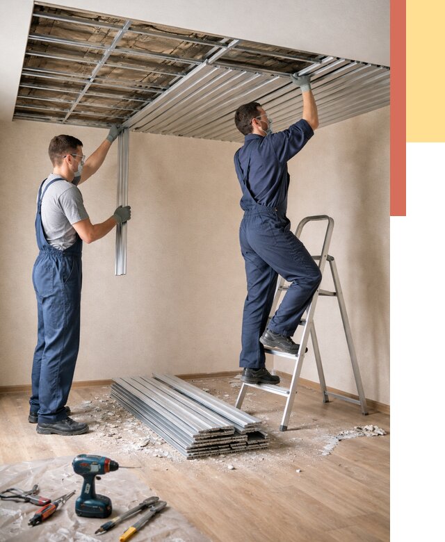 Демонтаж реечного потолка в Евпатории от 4740 руб. быстро и недорого | ОТДЕЛОЧНИК-Евп