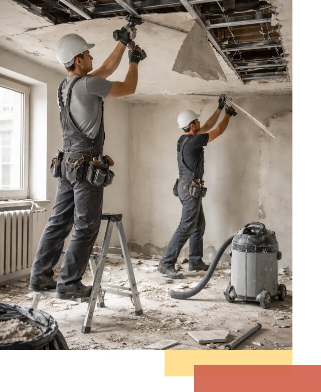 Демонтаж гипсокартонного потолка в Евпатории быстро и аккуратно