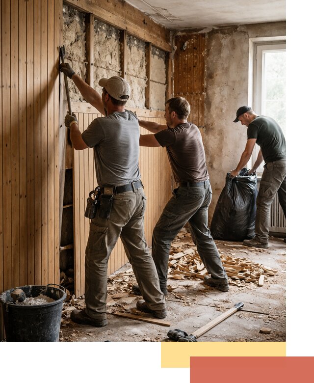 Демонтаж вагонки и вывоз материалов в Евпатории