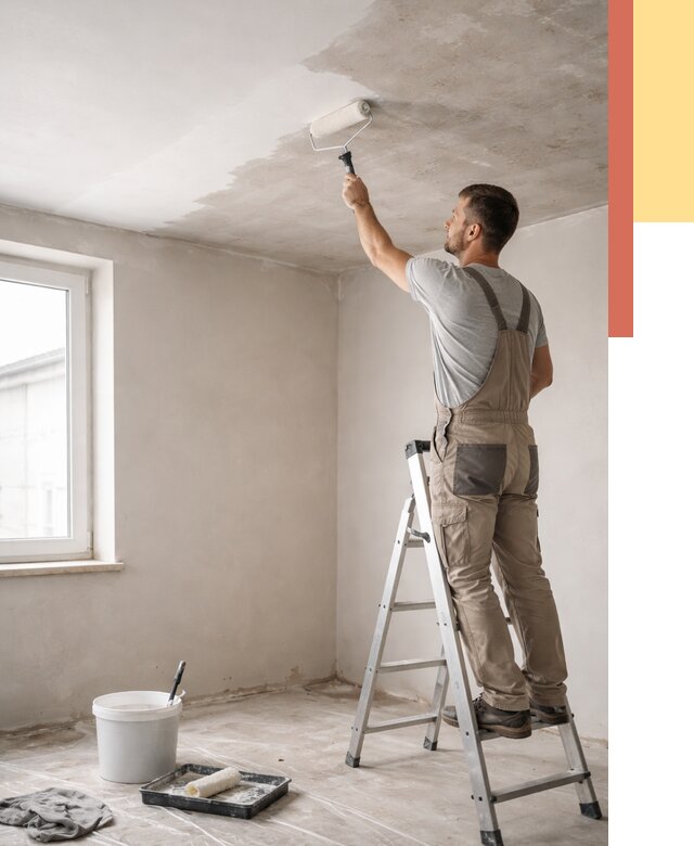 Грунтовка потолка в Евпатории от 2633 руб. — быстро и недорого | ОТДЕЛОЧНИК-Евп