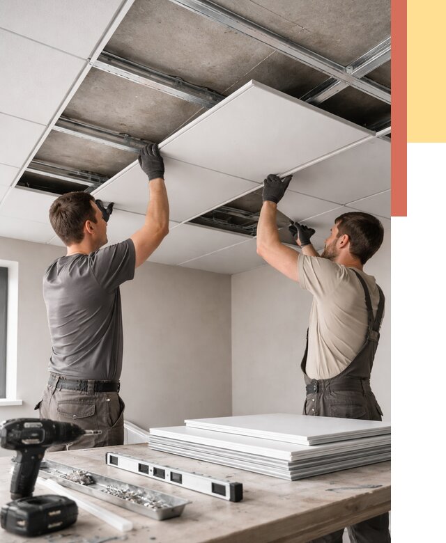 Монтаж кассетного потолка в Евпатории от 4740 руб/м2 — установка и сборка | ОТДЕЛОЧНИК-Евп