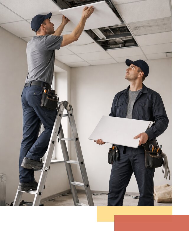 Обслуживание подвесного потолка в Евпатории — ремонт и чистка