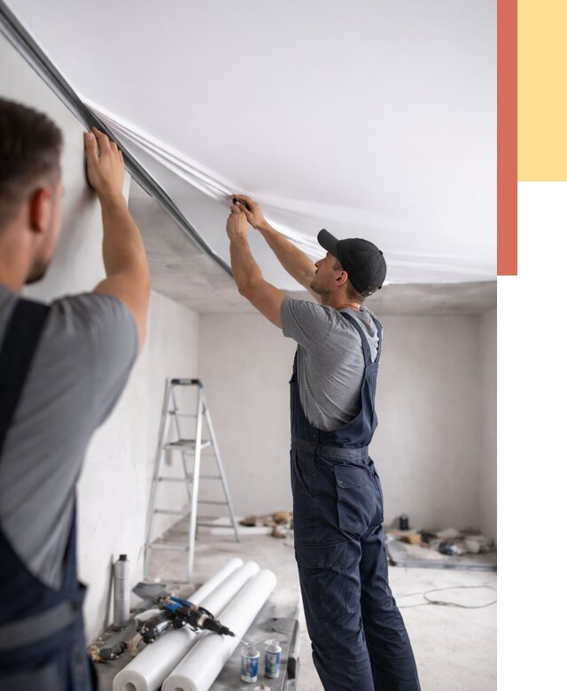 Монтаж матового натяжного потолка в Евпатории от 4740 руб./м² — быстро и недорого | ОТДЕЛОЧНИК-Евп