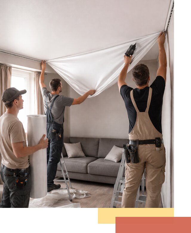 Монтаж сатинового натяжного потолка в Евпатории качественно и быстро