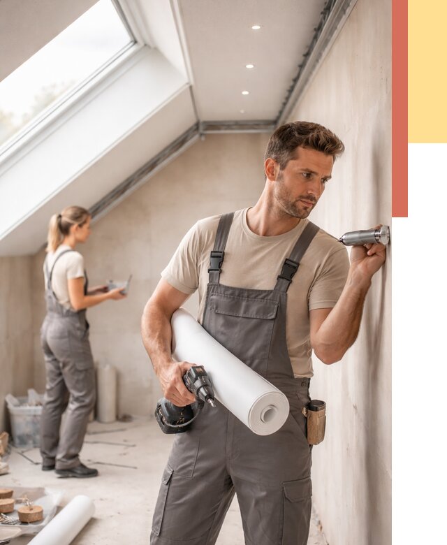 Монтаж натяжного потолка на мансарде в Евпатории от 3687 руб. | ОТДЕЛОЧНИК-Евп