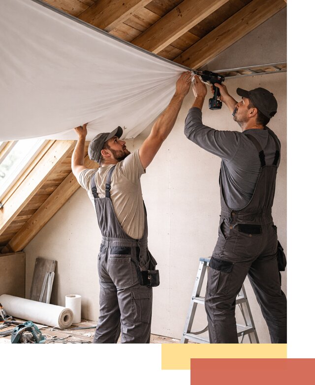 Монтаж натяжного потолка в мансарде в Евпатории