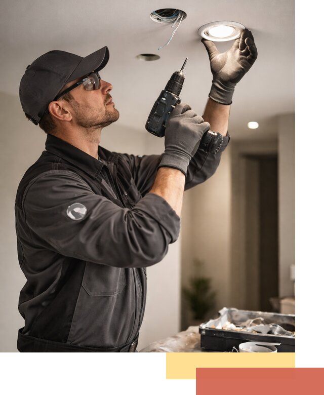 Установка точечных светильников в натяжной потолок в Евпатории