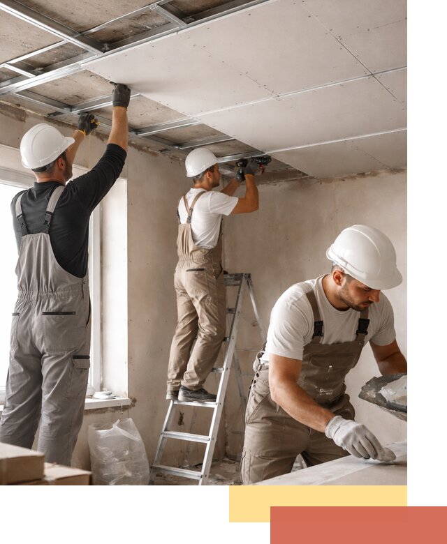 Одноуровневый потолок из гипсокартона в Евпатории — монтаж и отделка