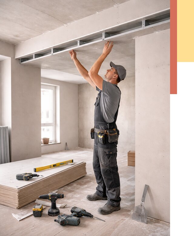 Потолок из гипсокартона с нишей в Евпатории от 1317 руб. под ключ | ОТДЕЛОЧНИК-Евп