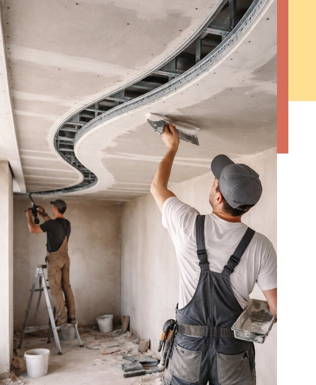 Криволинейный потолок из гипсокартона в Евпатории от 2212 руб./м2 | ОТДЕЛОЧНИК-Евп