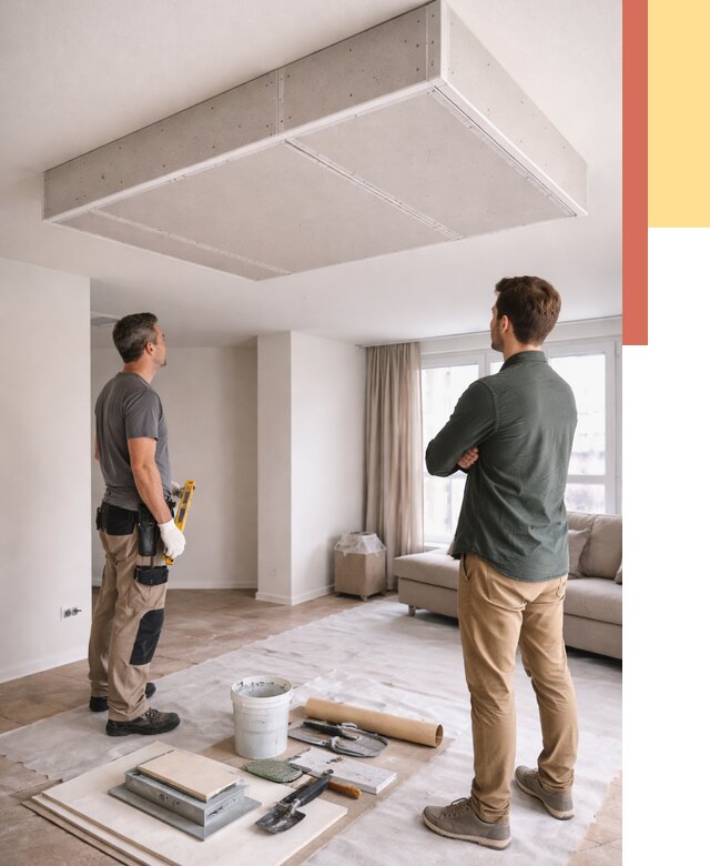 Короб на потолке из гипсокартона в Евпатории от 2317 руб. — монтаж и услуги под ключ | ОТДЕЛОЧНИК-Евп