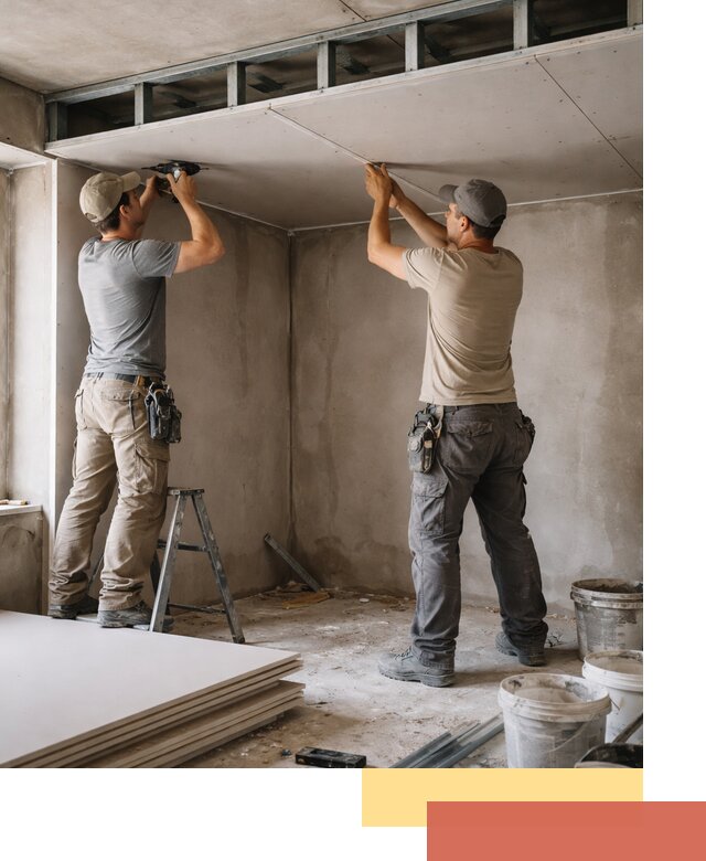 Короб из гипсокартона на потолке под ключ в Евпатории