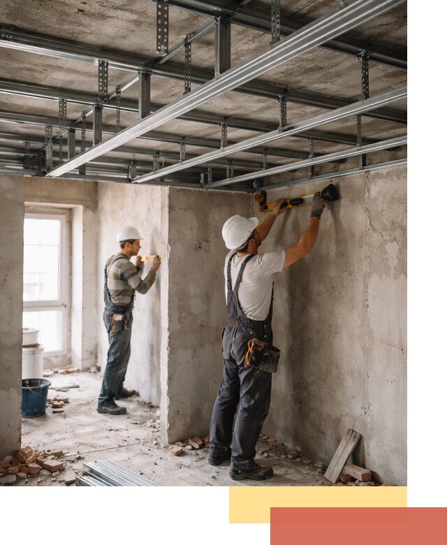 Монтаж каркаса потолка из профильного профиля в Евпатории