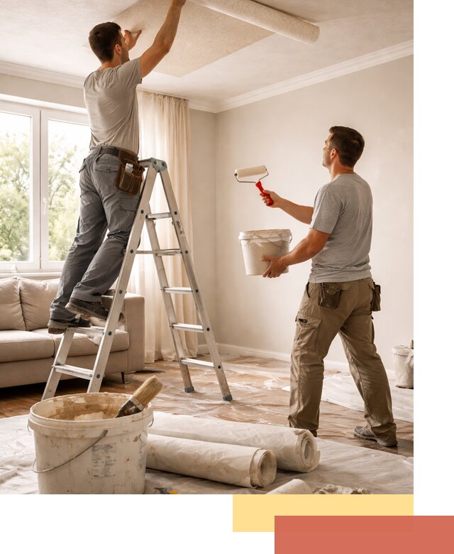 Поклейка обоев на потолок в Евпатории — качественно и быстро