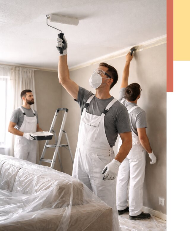 Покраска потолка водоэмельсионной краской в Евпатории от 2317 руб/м² — услуги под ключ | ОТДЕЛОЧНИК-Евп