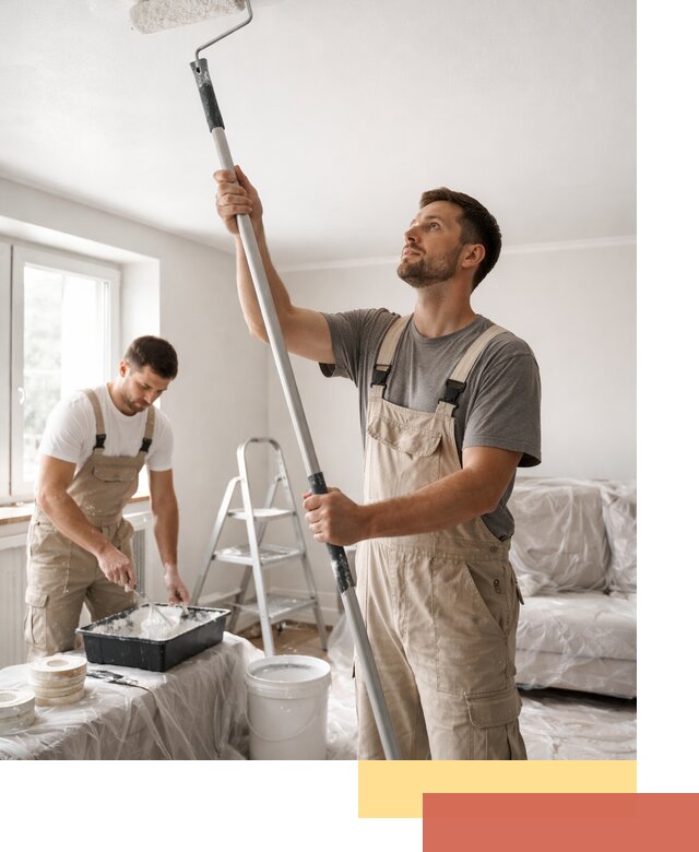 Покраска потолка водоэмульсионной краской в Евпатории