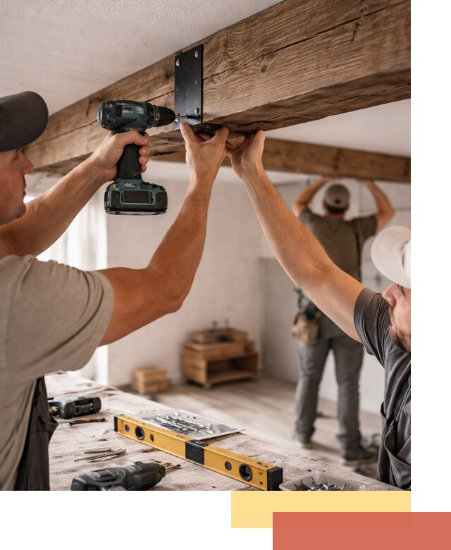 Монтаж декоративных потолочных балок в Евпатории