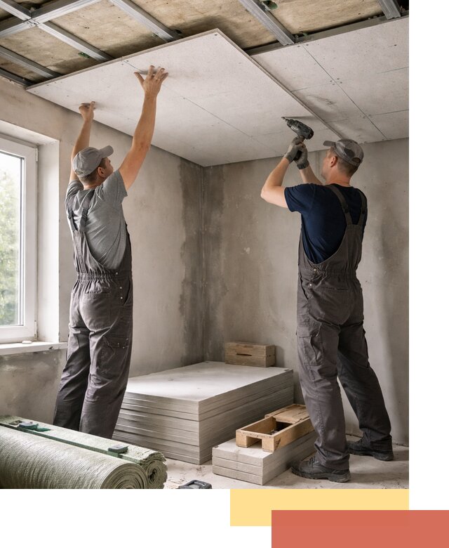 Шумоизоляция потолка панелями ЗИПС в Евпатории